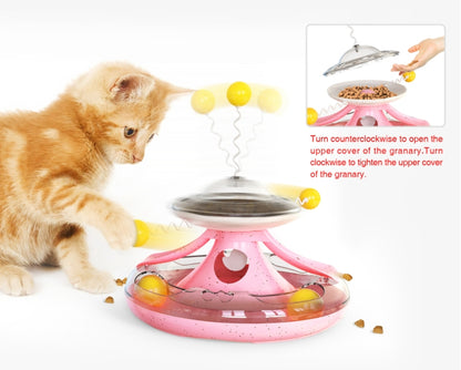 Copo para gatinhos, plataforma giratória para gatos, comida com vazamento, brinquedo divertido, beisebol para gatos