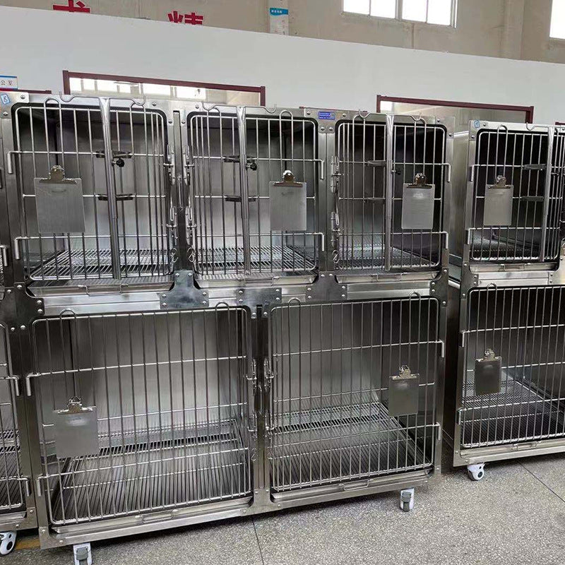 PG-0460   Stainless steel 5 cage group dry hospital cage pet hospital small animal hospital cage pet foster cage display cage