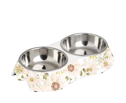 Melamine Flowers Food Double Bowls