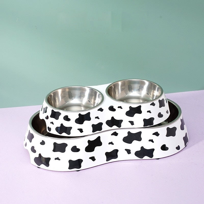 Melamine Dairy Cattle Double Food Bowls