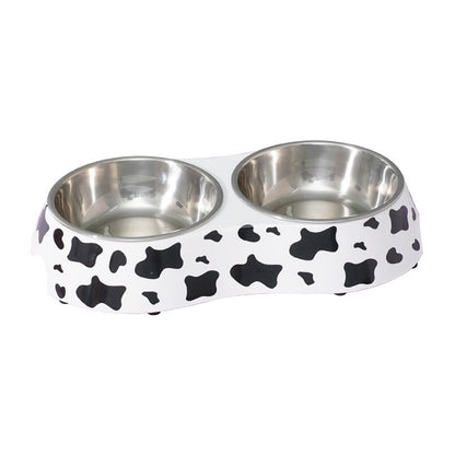 Melamine Dairy Cattle Double Food Bowls