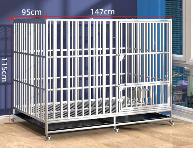 PG-0357   Assembly plate Stainless Steel Dog Crate Pet Kennel Foldable Dog Kennels Dog Cage Pet Playpen with Lockable Wheel