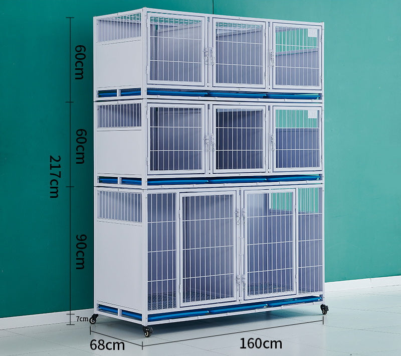 PG-0373    Three cages & eight rooms Pet boarding cage Hospital dog cage Breeding cage Show cage pet large, medium and small dogs Multi-layer dog cage isolation