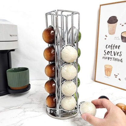 PG-0173 Suporte para cápsulas de café para Nespresso Vertuoline, suporte para cápsulas de café comporta 20 cápsulas Nespresso Vertuo, carrossel pequeno organizador de cápsulas Nespresso Vertuoline com rotação de 360 ​​graus