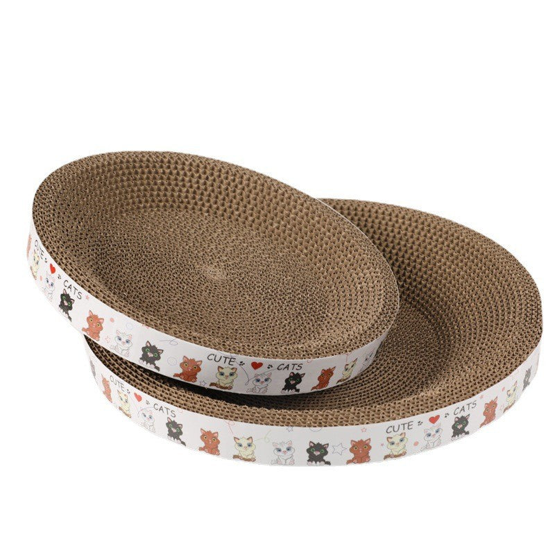 Round Cat Scratcher Cardboard Cat Scratch Pad with Premium Scratch Textures Design Durable Cat Scratching Pad Reversible