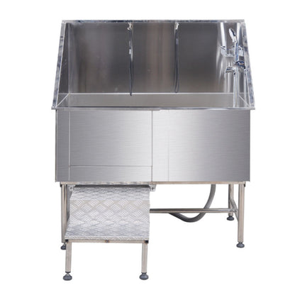 PG-0489   Walk-in pet bathtub Stainless steel tub Commercial pet wash sink