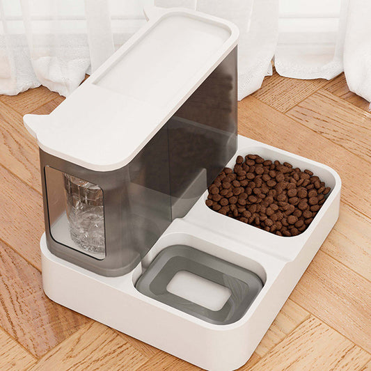 PG-0318  2 in 1 Gravity Pet Food and Water Bowl Set All-in-One Auto Puppy Supply Feeding Watering Supplies for Small Medium Indoor Dogs Cats