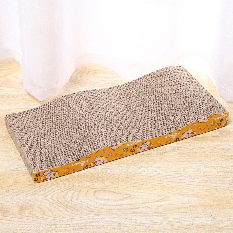 Wavy Cat Scratcher Cardboard Cat Scratch Pad with Premium Scratch Textures Design Durable Cat Scratching Pad Reversible