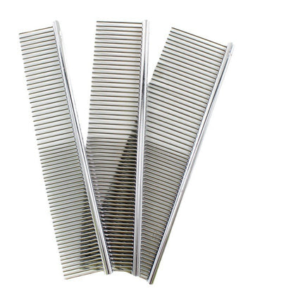 Stainless Steel Metal Comb Wide Tooth Comb&Dense Tooth Comb Flea Comb for Cats Dogs Dog Grooming Comb