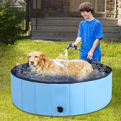 Foldable Pet Bath Pool Collapsible Bathing Tub for Dogs Cats and Kids