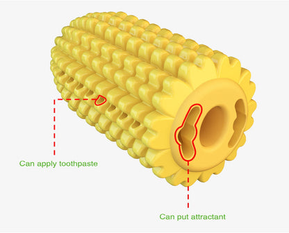 Puppy Toothbrush for Cleaning Teeth,Dog Squeak/Non-Squeak Toys Interactive Corn Toys