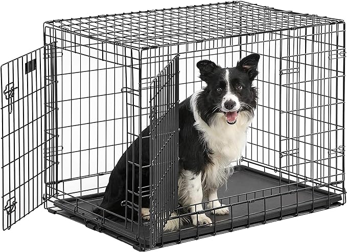 PG-0353 Caixa dobrável de metal para cães com porta dupla 