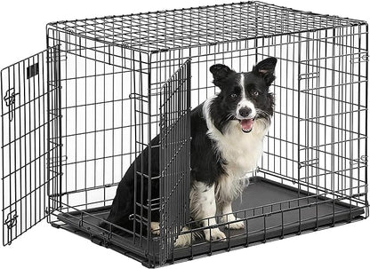 PG-0353 Caixa dobrável de metal para cães com porta dupla 