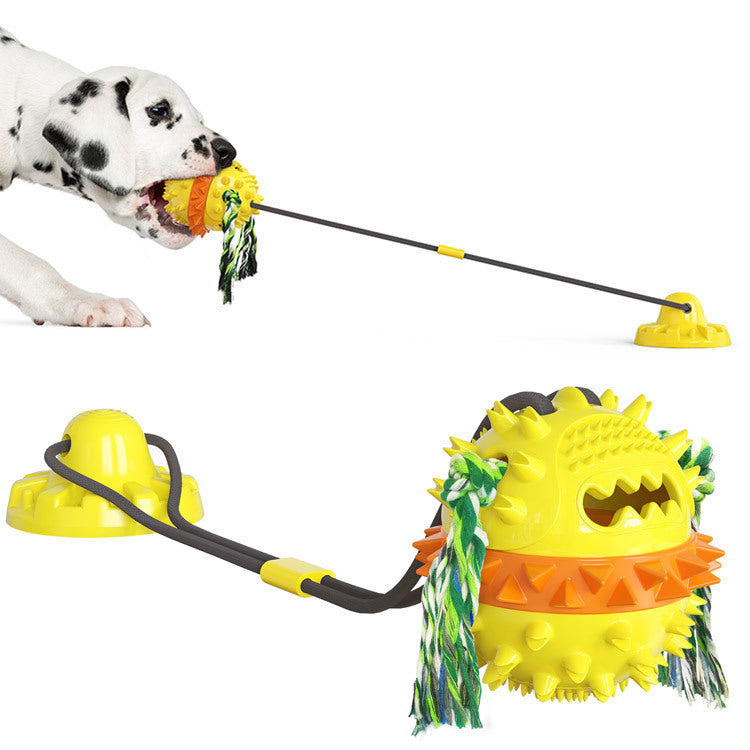 Brinquedos para mastigar cães, bola de dentição, cordão, ventosa dupla, bola de puxar, dispensação de alimentos, limpeza dos dentes, brinquedos educativos interativos para animais de estimação