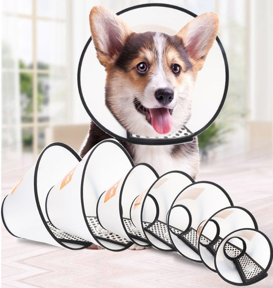 Pet Recovery Collars & Cones for Dogs and Cats After Surgery Adjustable Dog Neck Cone Surgical Elizabeth E-Collar Prevent Biting and Stop Licking Wound