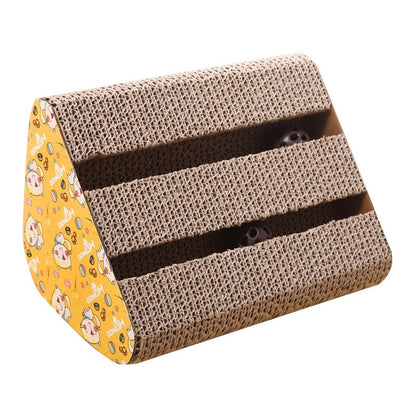 Triangle with Bell Cat Scratcher Cardboard Cat Scratch Pad with Premium Scratch Textures Design Durable Cat Scratching Pad Reversible 的副本