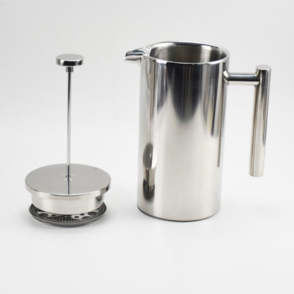 Stainless Steel French Press Double Wall Metal Insulation Coffee Press & Tea Brewer Easy Press