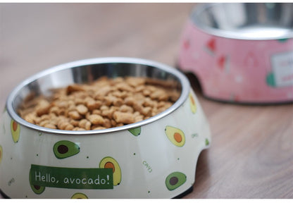 Melamine Plastic Avocado Dog Food Bowl