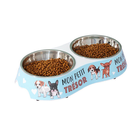 Melamine Double Food Bowls for Dog & Cat