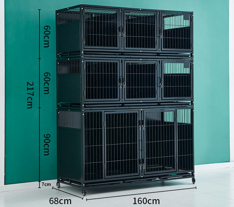 PG-0373    Three cages & eight rooms Pet boarding cage Hospital dog cage Breeding cage Show cage pet large, medium and small dogs Multi-layer dog cage isolation