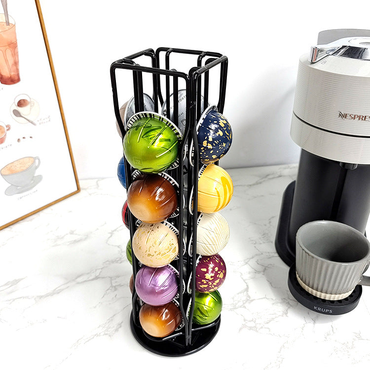 PG-0173 Suporte para cápsulas de café para Nespresso Vertuoline, suporte para cápsulas de café comporta 20 cápsulas Nespresso Vertuo, carrossel pequeno organizador de cápsulas Nespresso Vertuoline com rotação de 360 ​​graus