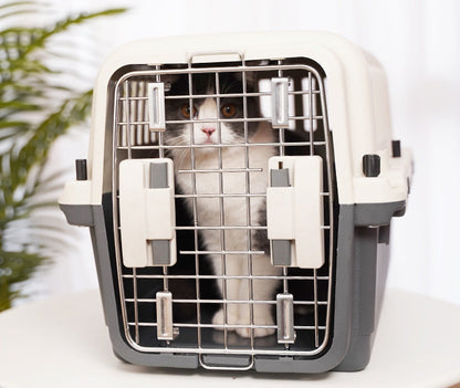 PG-0487   Pet carrier with Wire window large capacity large check box Portable carrier for cats and dogs