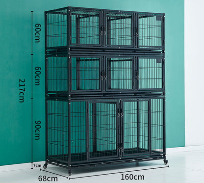 PG-0374    Three cages & eight rooms Multifunction Pet boarding cage Hospital dog cage Breeding cage Show cage pet large, medium and small dogs Multi-layer dog cage isolation