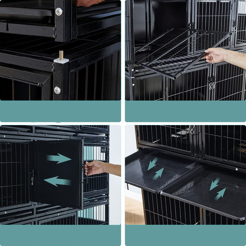 PG-0379    Double cages & five rooms Multifunction Pet boarding cage Hospital dog cage Breeding cage Show cage pet large, medium and small dogs Multi-layer dog cage isolation