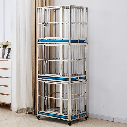 PG-0446   189  Three-Deck & Eight Rooms Veterinary Stainless Steel Dog Kennel Cages Equipment Animal Cages