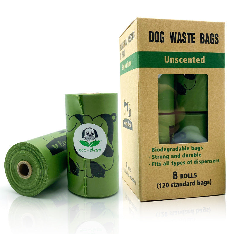 PG-0267 Saco de lixo biodegradável para animais de estimação, saco de cocô de cachorro de 8 rolos, saco de cocô de cachorro, saco de toalete, saco de cocô descartável bio 