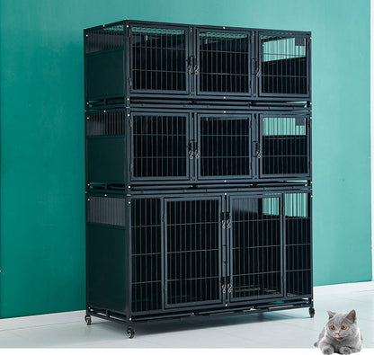 PG-0378    Double cages & five rooms Pet boarding cage Hospital dog cage Breeding cage Show cage pet large, medium and small dogs Multi-layer dog cage isolation