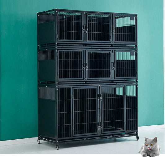 PG-0375    Three cages & seven rooms Pet boarding cage Hospital dog cage Breeding cage Show cage pet large, medium and small dogs Multi-layer dog cage isolation