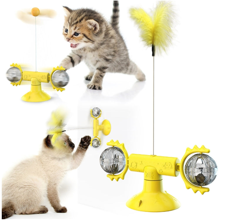 Turntable cat-teasing stick Meow Planet cat toy