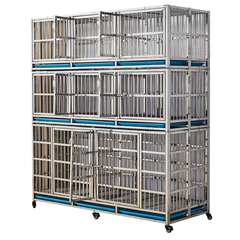 PG-0452   189  Single & Three Rooms Veterinary Stainless Steel Dog Kennel Cages Equipment Animal Cages