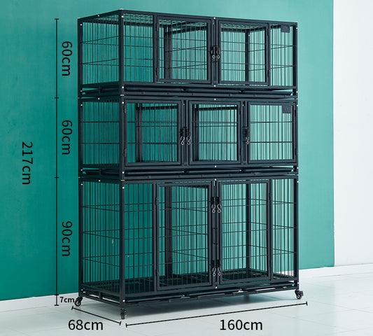 PG-0374    Three cages & eight rooms Multifunction Pet boarding cage Hospital dog cage Breeding cage Show cage pet large, medium and small dogs Multi-layer dog cage isolation