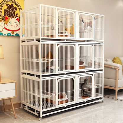 PG-0362  Indivisible Pet breeding cage Three-layer cat cage Domestic breeding cattery cat large double multi-level indoor