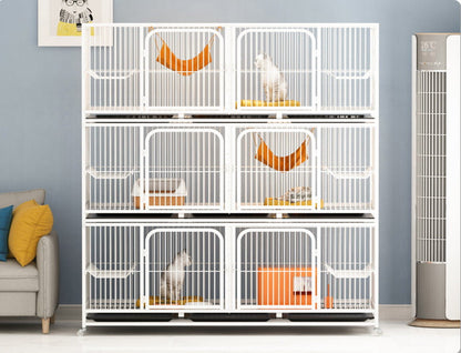 PG-0362  Indivisible Pet breeding cage Three-layer cat cage Domestic breeding cattery cat large double multi-level indoor