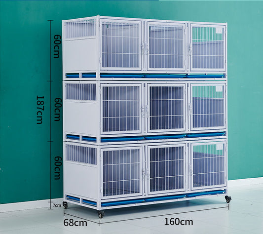 PG-0376    Three cages & nine rooms Pet boarding cage Hospital dog cage Breeding cage Show cage pet large, medium and small dogs Multi-layer dog cage isolation