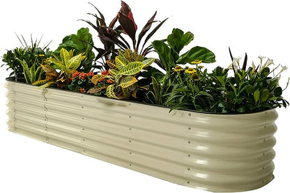 PG-0240 17 "de altura 6 em 1 cama de plantador elevada de metal para vegetais, flores, caixa de plantador de solo 