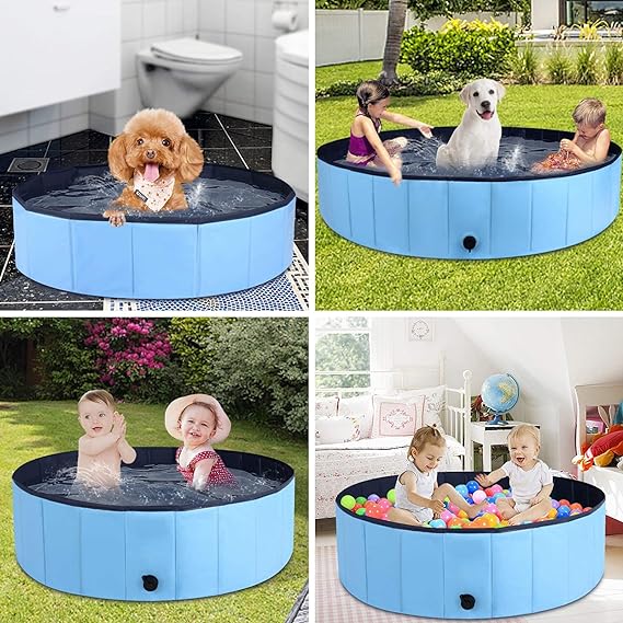 Foldable Pet Bath Pool Collapsible Bathing Tub for Dogs Cats and Kids