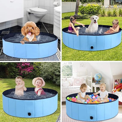 Foldable Pet Bath Pool Collapsible Bathing Tub for Dogs Cats and Kids