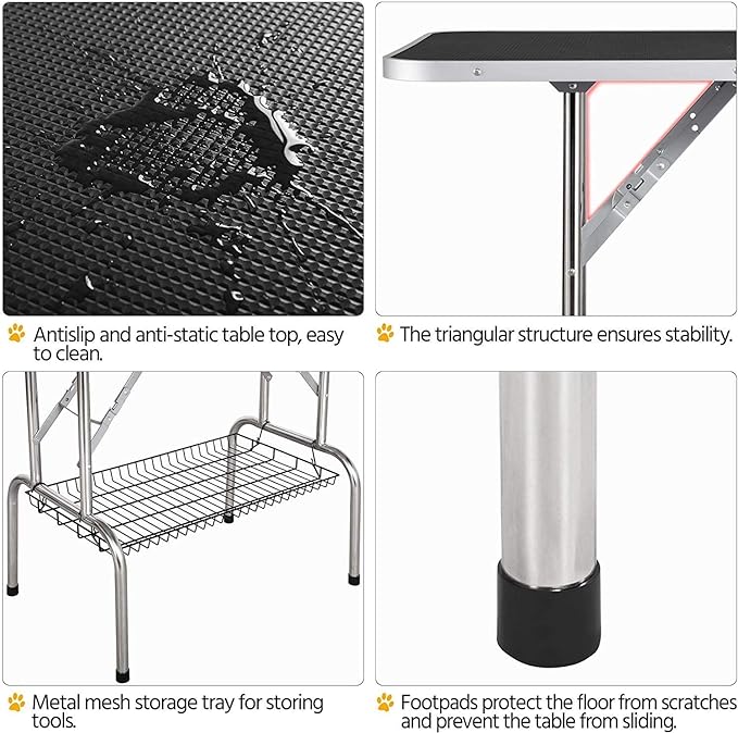 PG-0492 Pet Dog Pet Grooming Table para cães grandes Mesa de corte portátil profissional resistente com altura ajustável