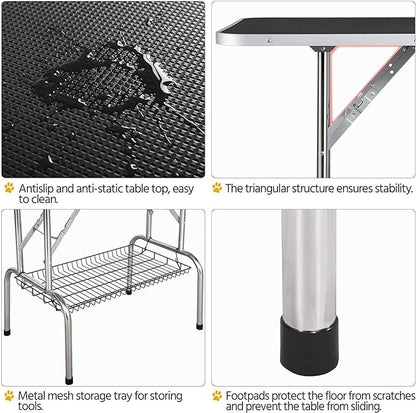 PG-0492 Pet Dog Pet Grooming Table para cães grandes Mesa de corte portátil profissional resistente com altura ajustável