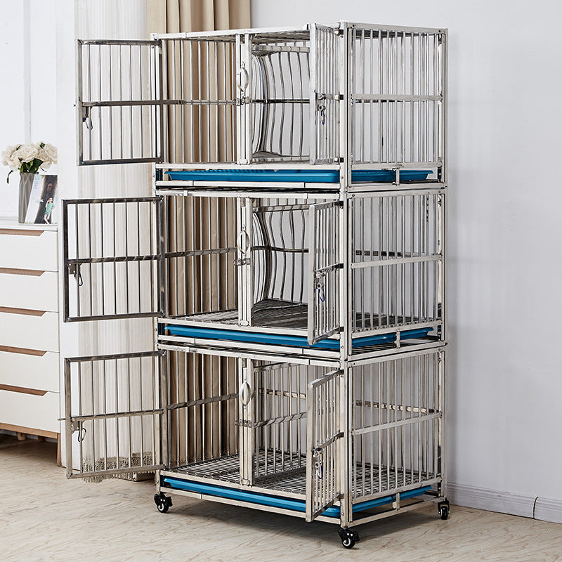 PG-0372   95 Three cages & six rooms Stainless steel dog cage Mother cage Hospital cage combination cage isolation cage Foster cage Display cage Pet store foster cage