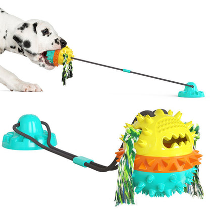 Brinquedos para mastigar cães, bola de dentição, cordão, ventosa dupla, bola de puxar, dispensação de alimentos, limpeza dos dentes, brinquedos educativos interativos para animais de estimação