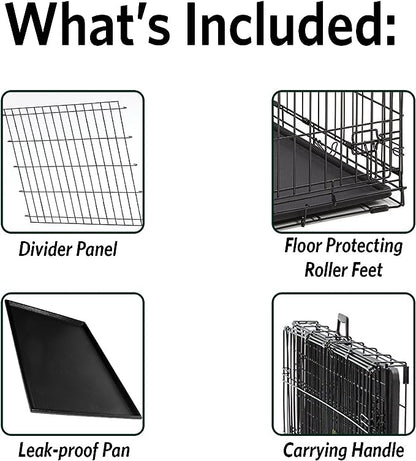 PG-0353  Double Door Folding Metal Dog Crate