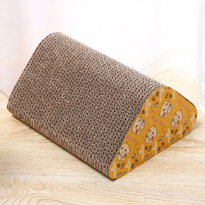 Triangle with Bell Cat Scratcher Cardboard Cat Scratch Pad with Premium Scratch Textures Design Durable Cat Scratching Pad Reversible 的副本