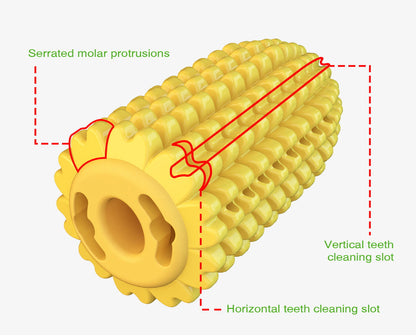 Puppy Toothbrush for Cleaning Teeth,Dog Squeak/Non-Squeak Toys Interactive Corn Toys