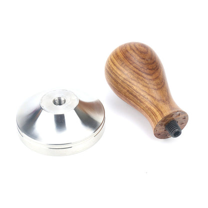 PG-0140 Espresso Press Tamper - Espresso Hand Adulter com base de aço inoxidável e cabo de madeira Chacate Preto 的副本