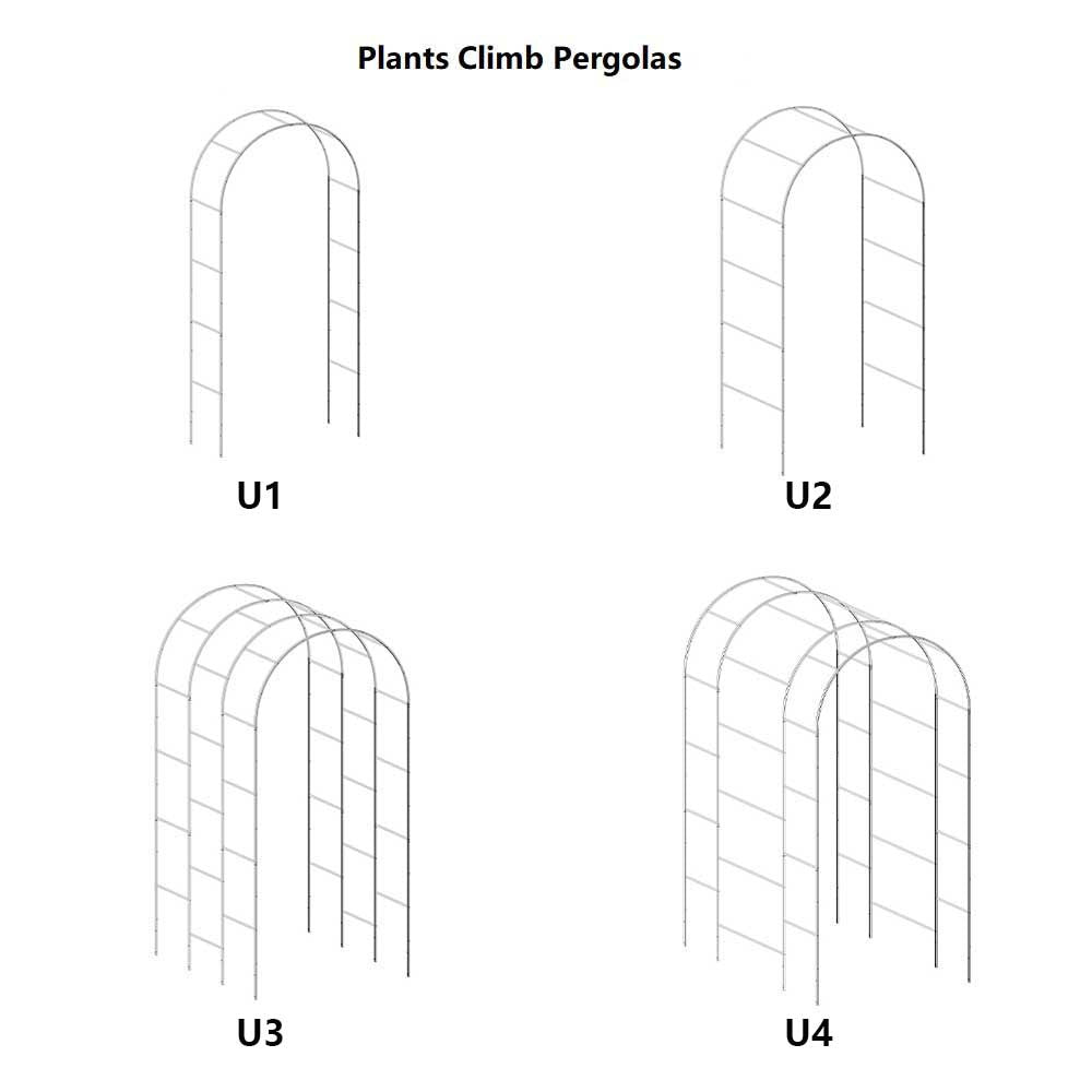 PG-0260 Treliça de parede longa -Estrutura de escalada para vegetais resistente à ferrugem e à corrosão ao ar livre 